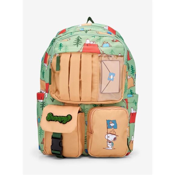 Peanuts Snoopy Beagle Scouts Camping Multi-Pocket Backpack - Picture 2 of 6